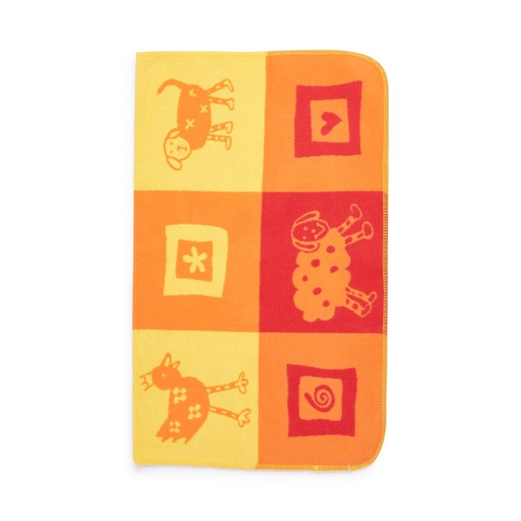 DAVID FUSSENEGGER BABY COLOUR BLOCK PRINT BLANKET - Picture 2 of 3